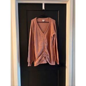 Arula Altar’d State Mauve Ruched Front Sweater Size Large (A)